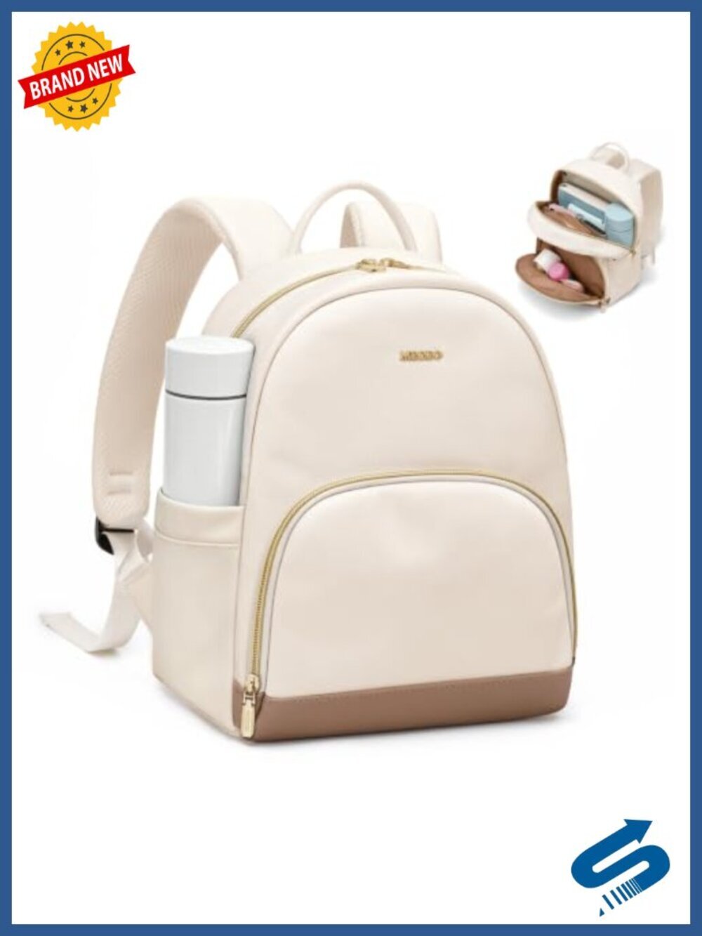 Mini Backpack with Padded Straps, 8 Pockets, Water-Resistant, Fits 10.9" iPad,